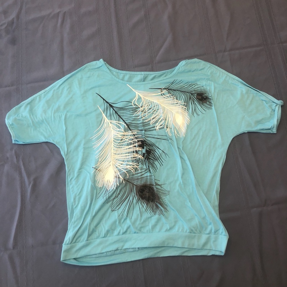 Light Blue Feather Top